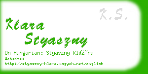 klara styaszny business card